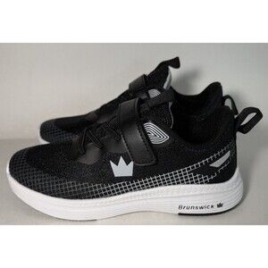 BRUNSWICK Strike Zone Bowling Shoes Black/Grey Size Boys 4, Medium Width RH NEW